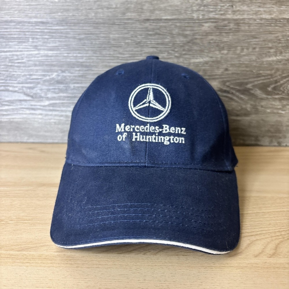 Mercedes Benz Hat Cap Strap Back Blue Baseball Solid Mens One Size Embroidered